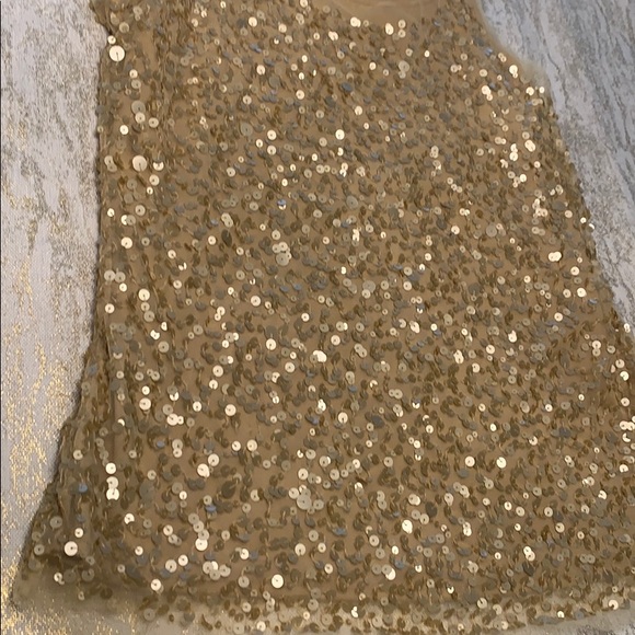 Gold tan sequin sheer lined tank - Picture 4 of 7